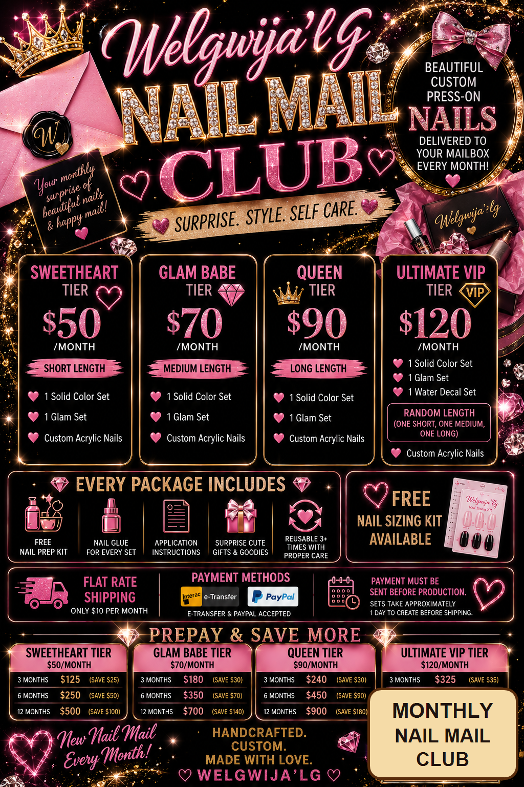 Welgwija'l'g Nail Mail Club subscription flyer