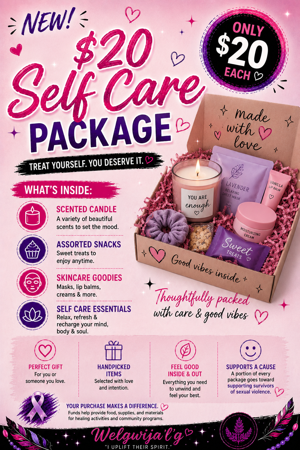 $20 self care package poster